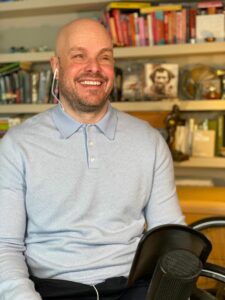 Mark Pollock recording podcast